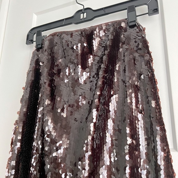 STAUD Casey Sequin Strapless Maxi Dress Bronze - Picture 4 of 10